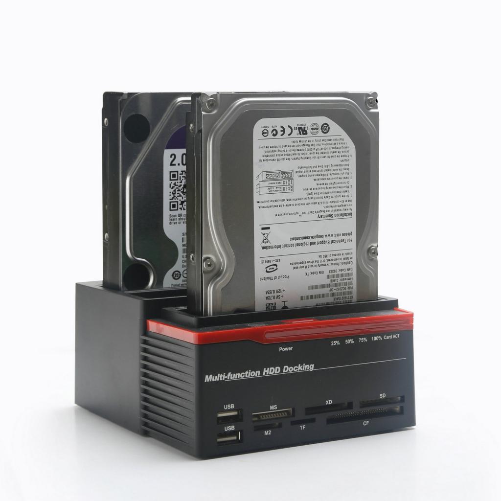 USB3.0 Docking Station 2.5/3.5'' SSD HDD SATA IDE Card Reader Dock Box EU