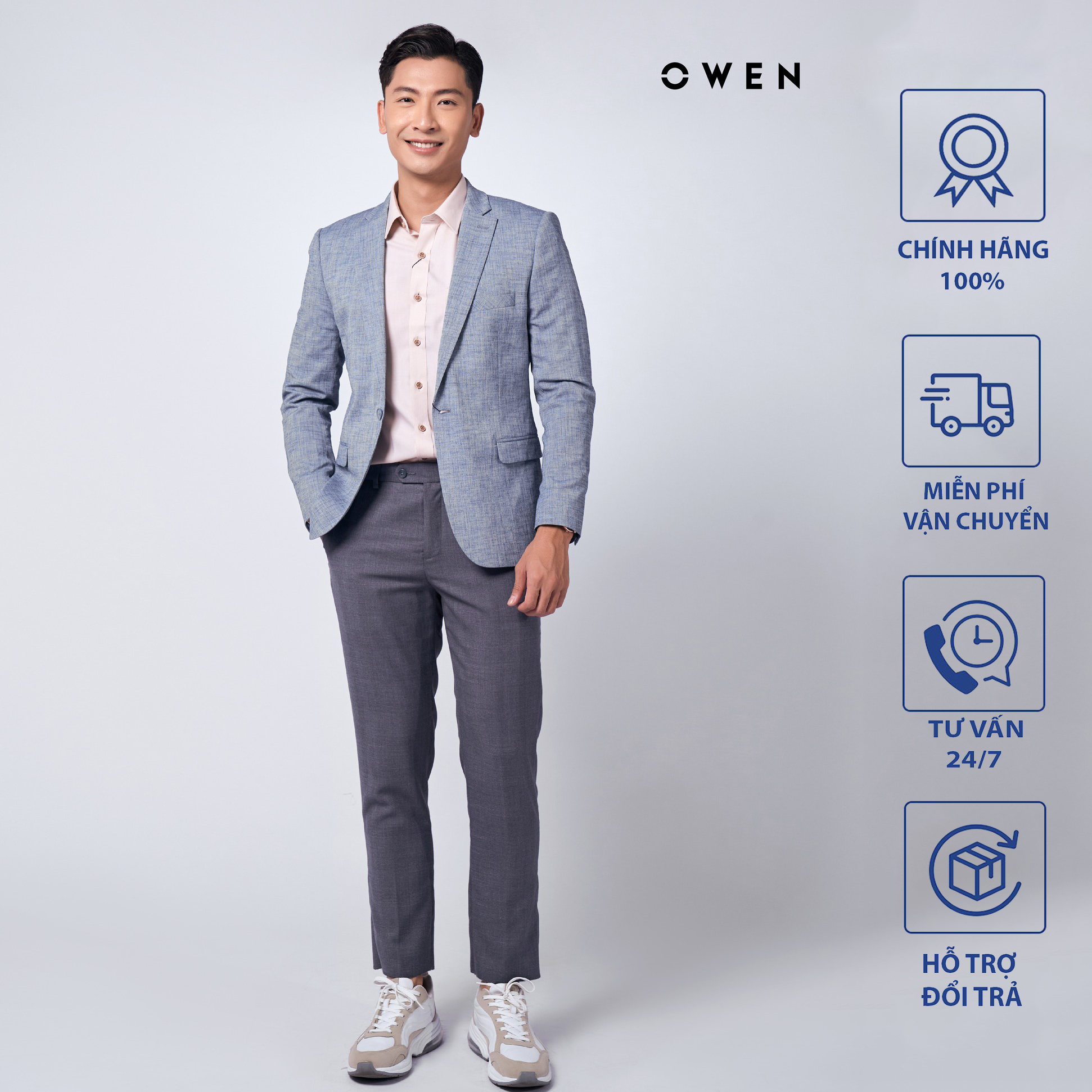 Áo Blazer OWEN nam công sở vải Namu KHÔNG NHĂN dáng REGULAR mã BL220700