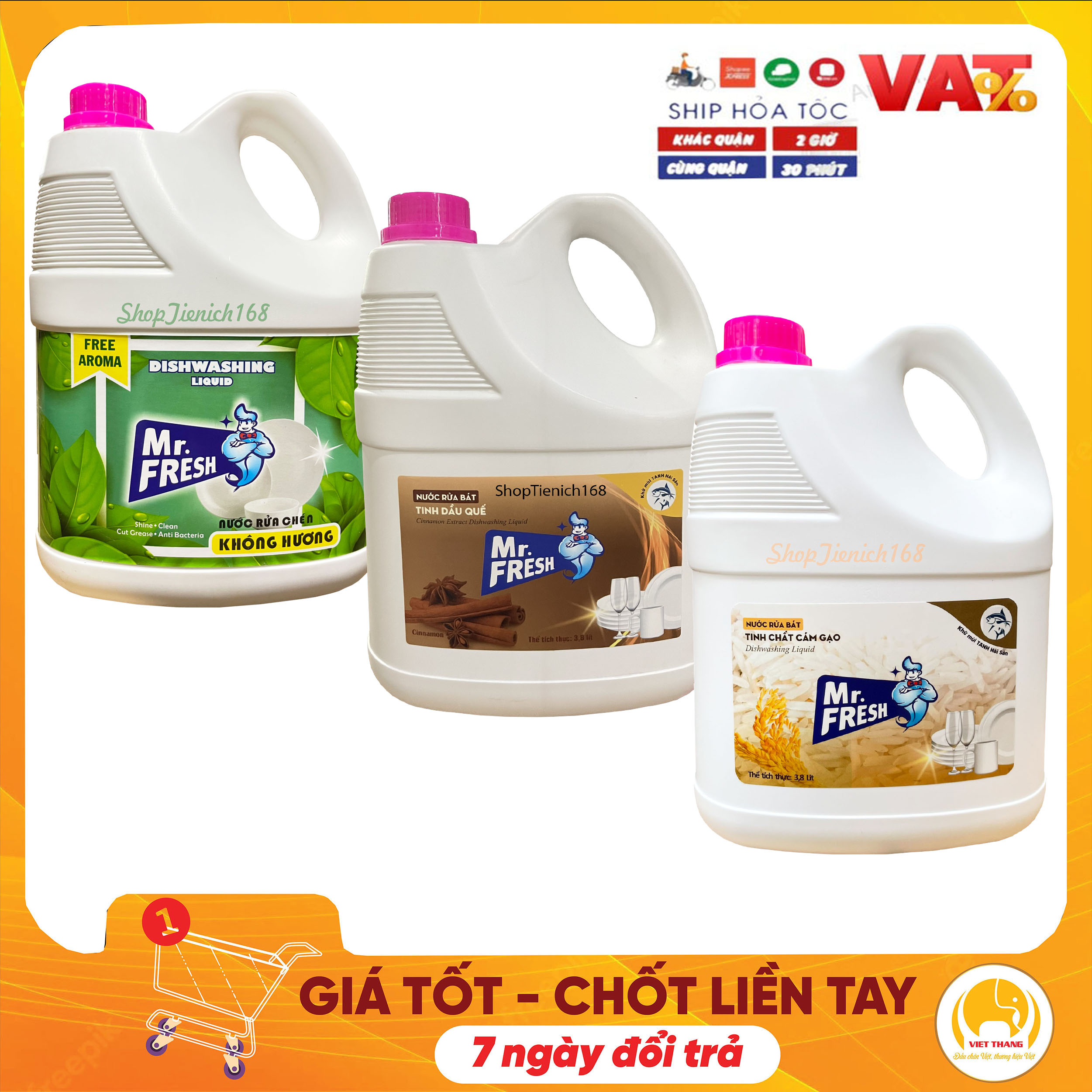 Nước rửa bát đậm đặc Mr.fresh hương quế 3800ml
