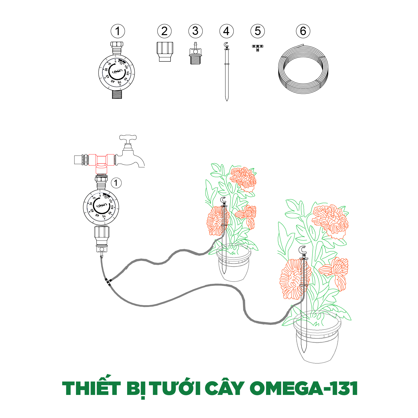Thiết bị tưới cây OMEGA-131