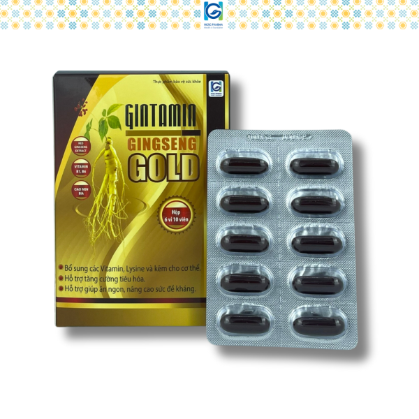 Viên uống tăng cường sức khoẻ, chống suy nhược GINTAMIN GINGSENG GOLD