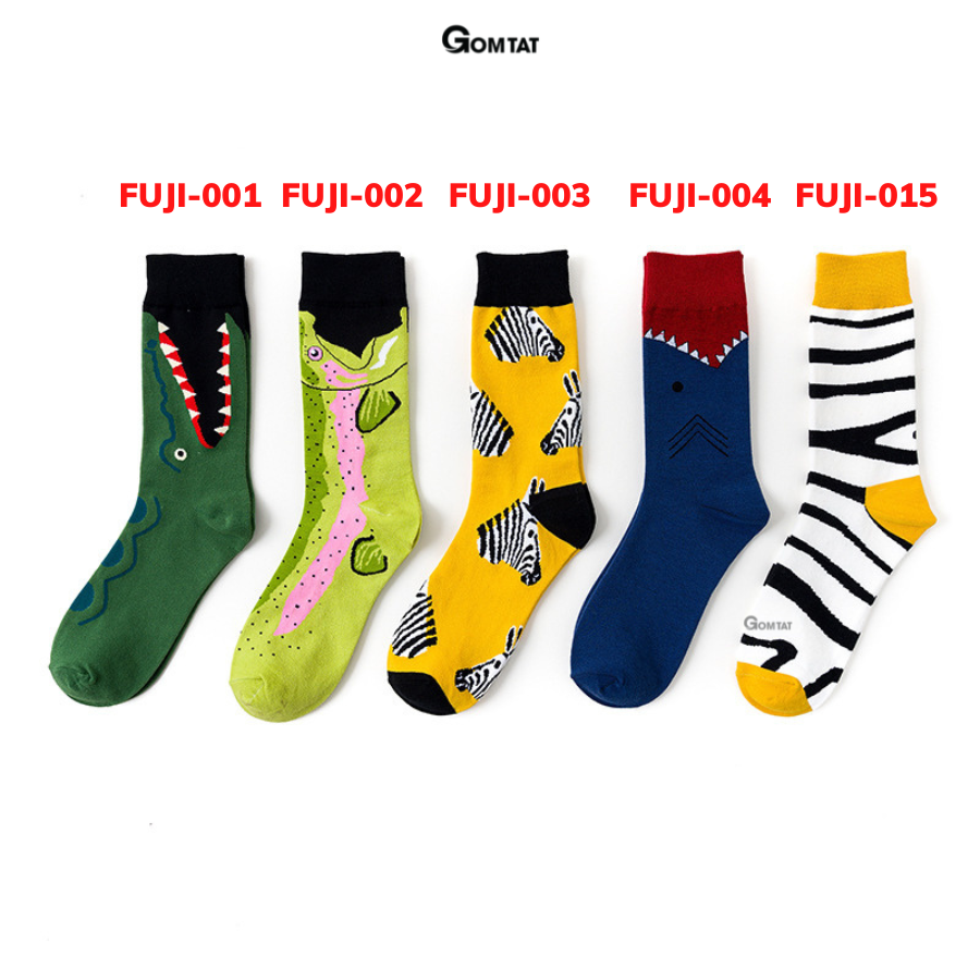 Tất Cổ Cao Unisex, Vớ Cổ Cao Phong Cách Hàn Quốc Họa Tiết Siêu Dễ Thương - FUJI