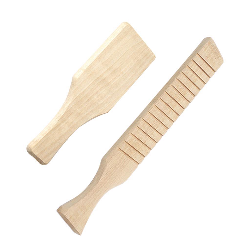2x Wooden Clay Paddle Pottery Tool for Kitchen Clay And Pottery DIY 2 Sizes