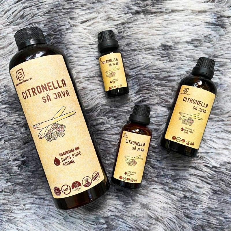 Tinh dầu sả java nguyên chất thơm phòng, khử mùi, kháng khuẩn, đuổi muỗi Bình Lam Natural 500ml