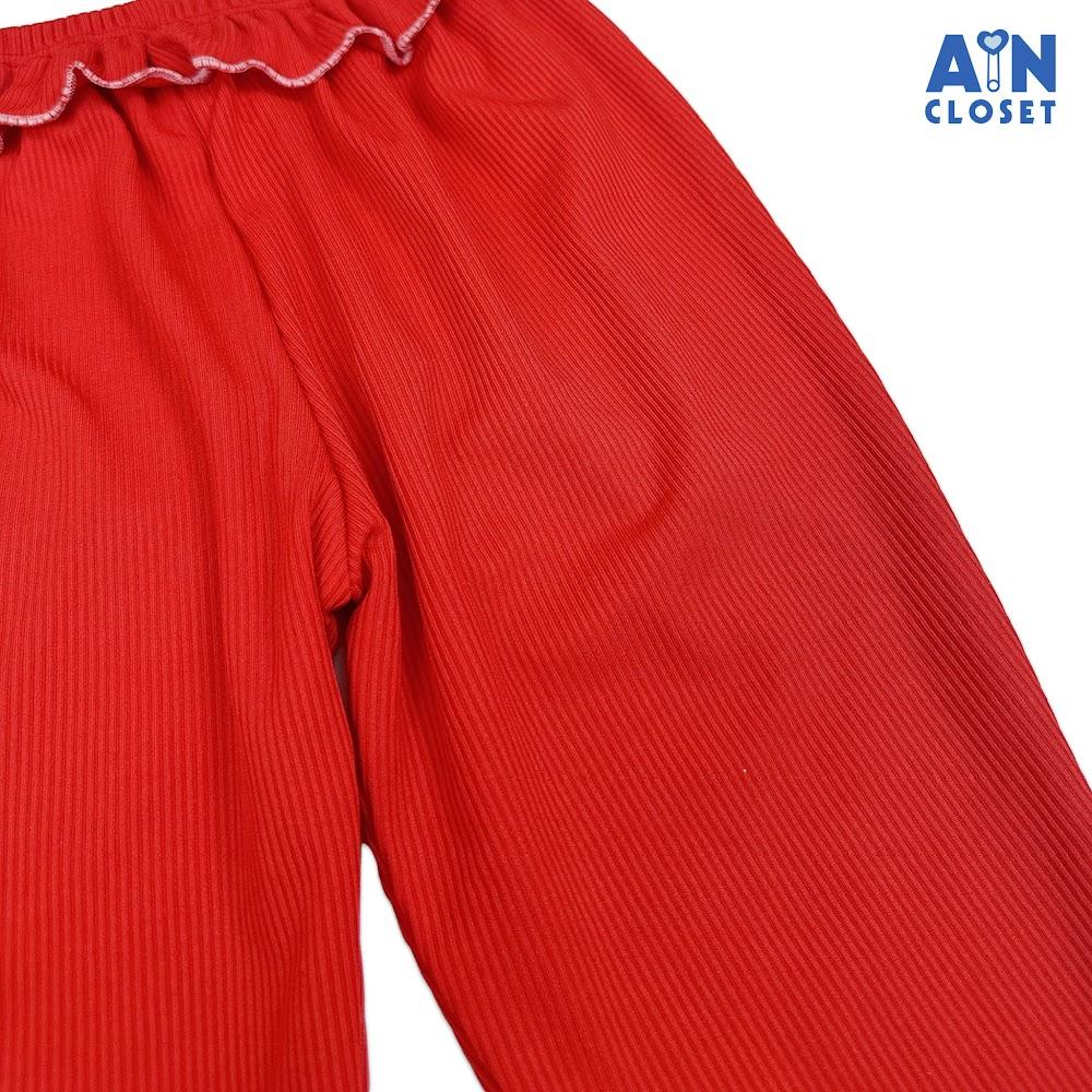 Quần Legging dài bé gái họa tiết Gân Đỏ Thun cotton - AICDBG5OKNKJ - AIN Closet
