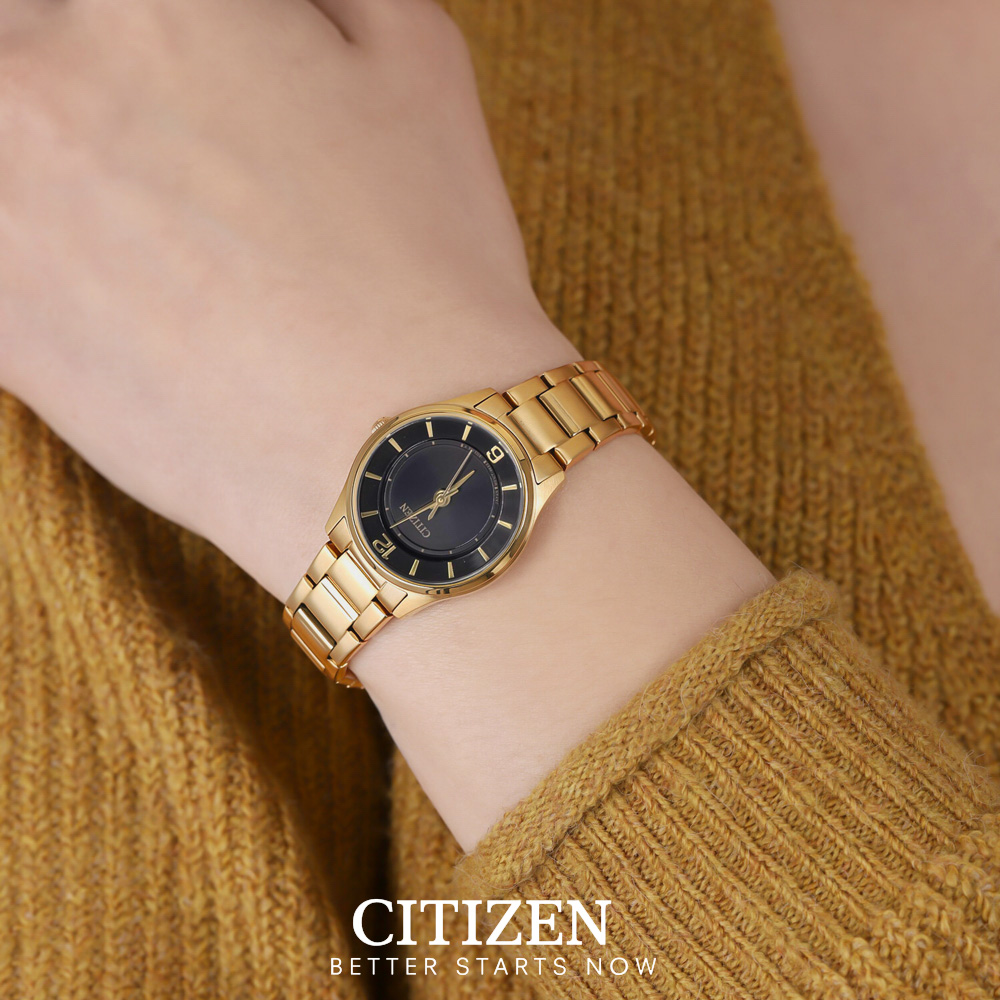 Đồng Hồ Nữ Citizen Dây Thép Không Gỉ ER0182-59E - Mặt Đen