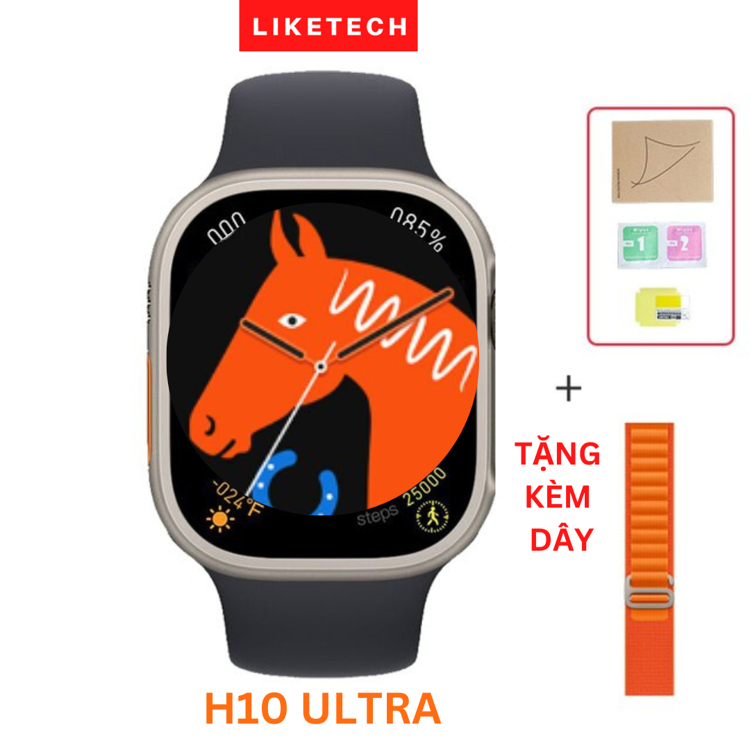 Đồng Hồ Thông Minh: H10 Ultra Smart Watch Đồng Hồ Thông Minh Nam Nữ Nghe Gọi, Đo Nhịp Tim, Luyện Tập Thể Thao Ngôn Ngữ Tiếng Việt Chống Nước IP68 Viền Khung Hợp Kim TiTan