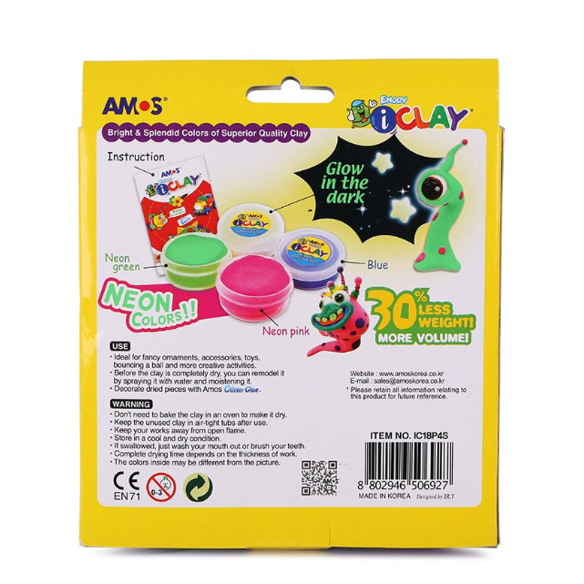 Đất nặn trang trí Amos I.Clay IC18P4S