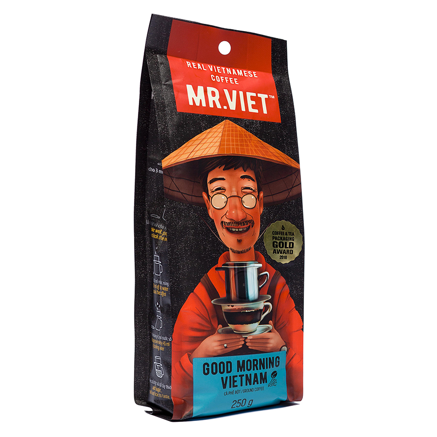 Cà Phê Rang Xay Túi Good Morning Vietnam MR.VIET (250g/Túi)