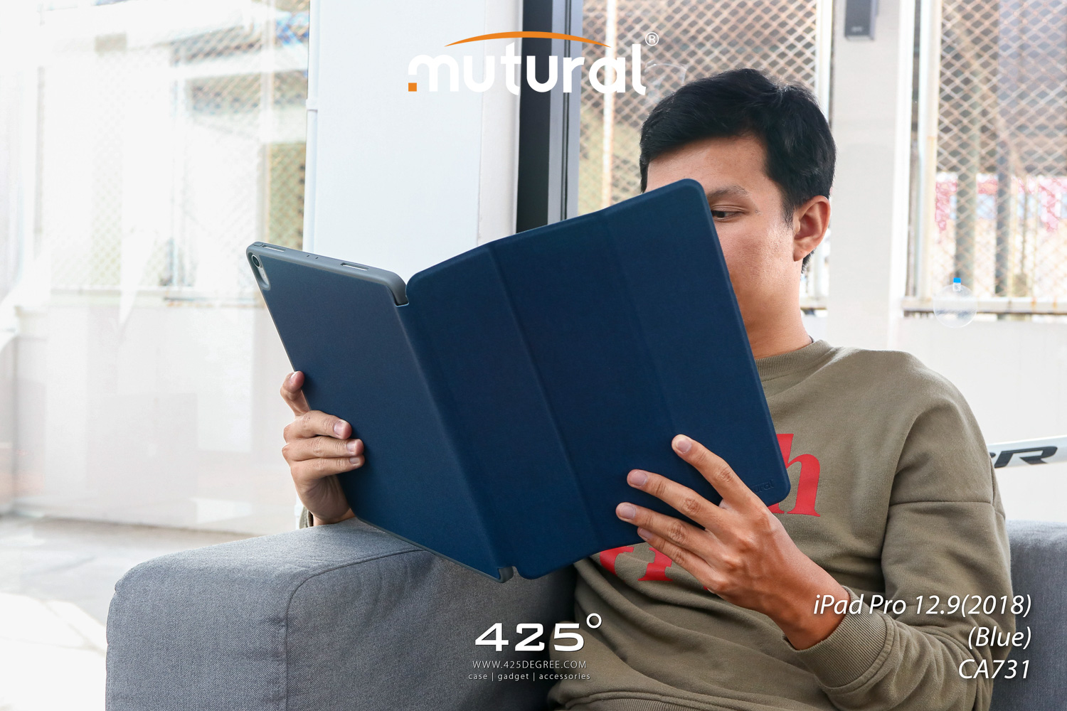 Bao da iPad Pro 12.9 (2018) có ngăn đựng bút Mutural Smart Case - Hàng chính hãng