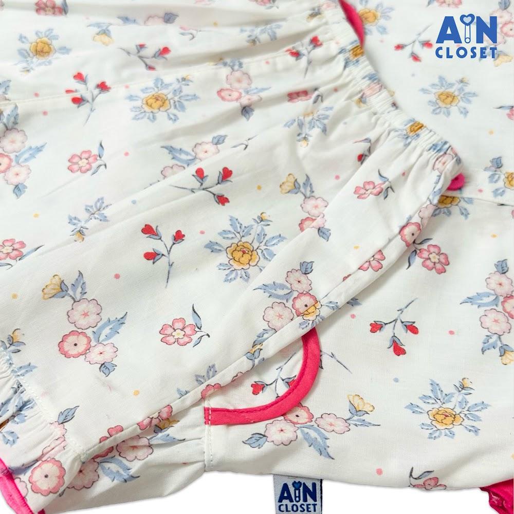 Bô quần áo Ngắn bé gái họa tiết Hoa Mắt Cười Hồng cotton - AICDBGU7VNMW - AIN Closet