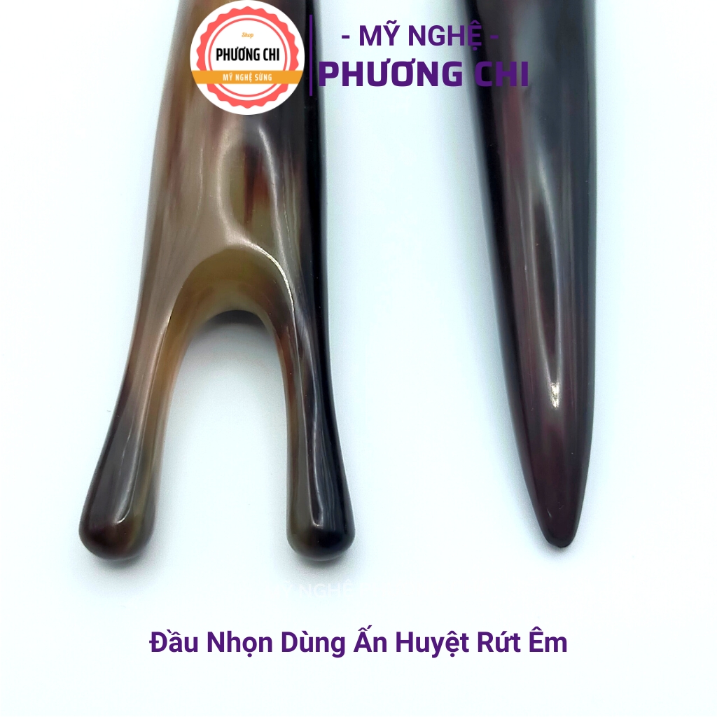 Cây ấn huyệt massage body cột sống bằng sừng trâu, dụng cụ massage mũi | Mỹ Nghệ Phương Chi