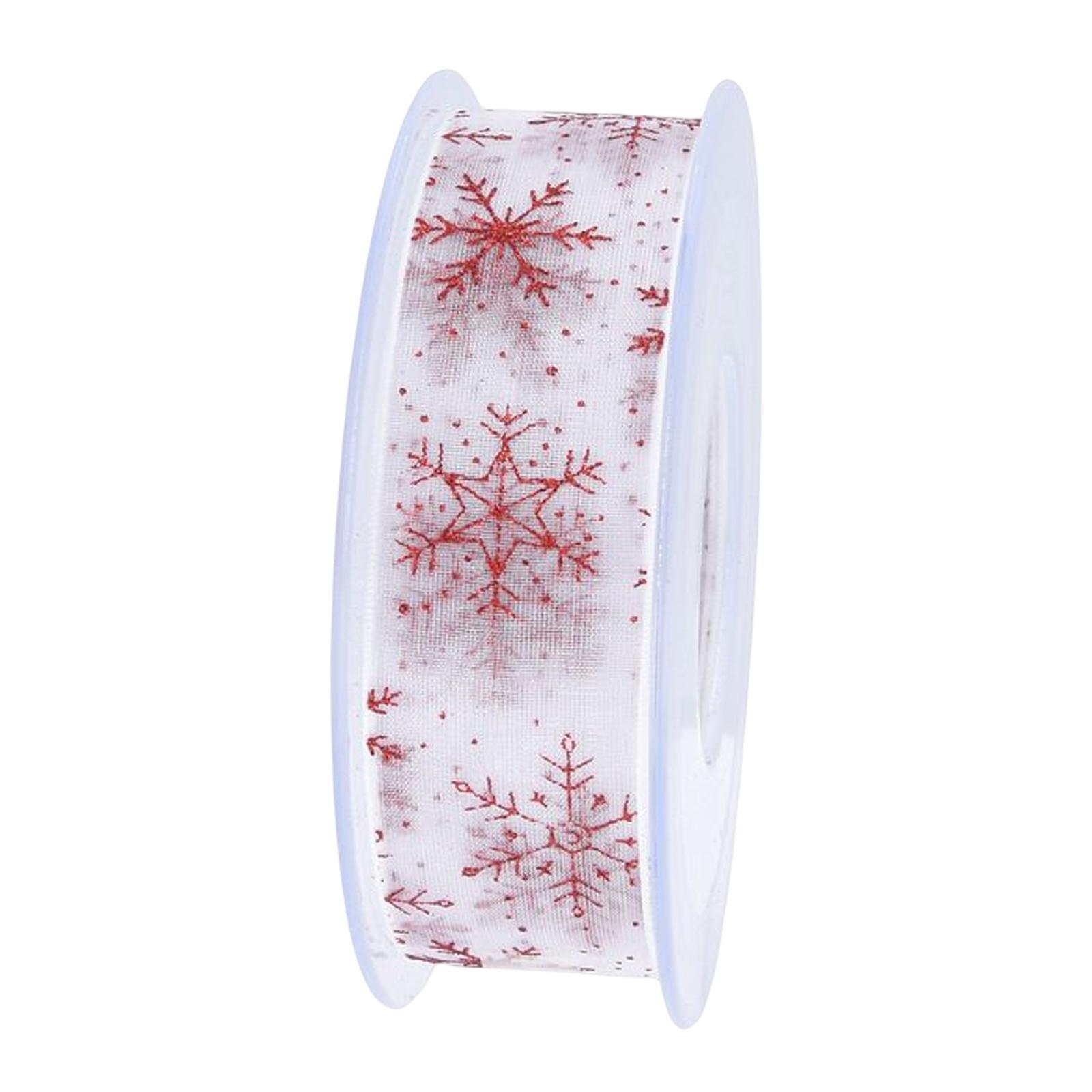 Snowflake Ribbon Christmas DIY Gifts Wrapping Home Decoration Hair Bow Making Holiday