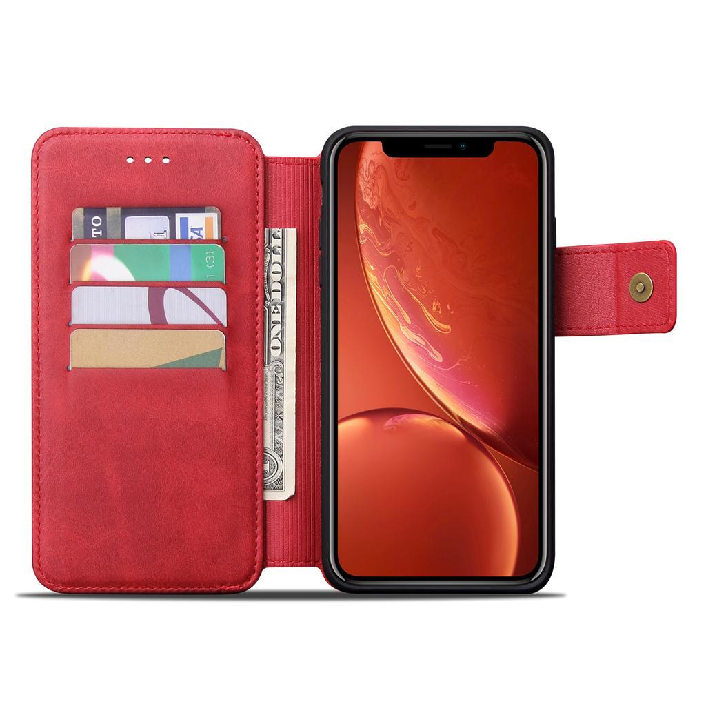 Shockproof Multifunction Wallet Phone Case for Apple iPhone XR Red