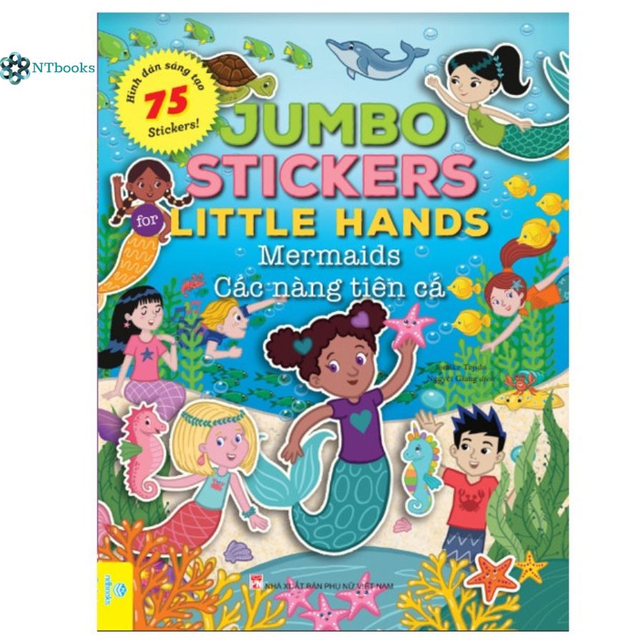 Sách Jumbo Stickers for Little Hands - Mermaids - Các nàng tiên cá