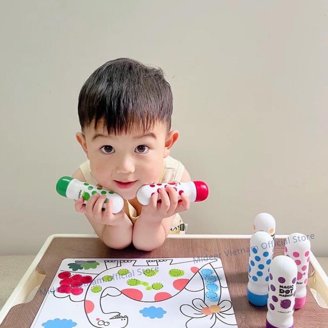 Bút chấm màu Dot cho bé Mideer Magic Dot Marker, Bút dạ nước cho bé 2,3,4,5 tuổi