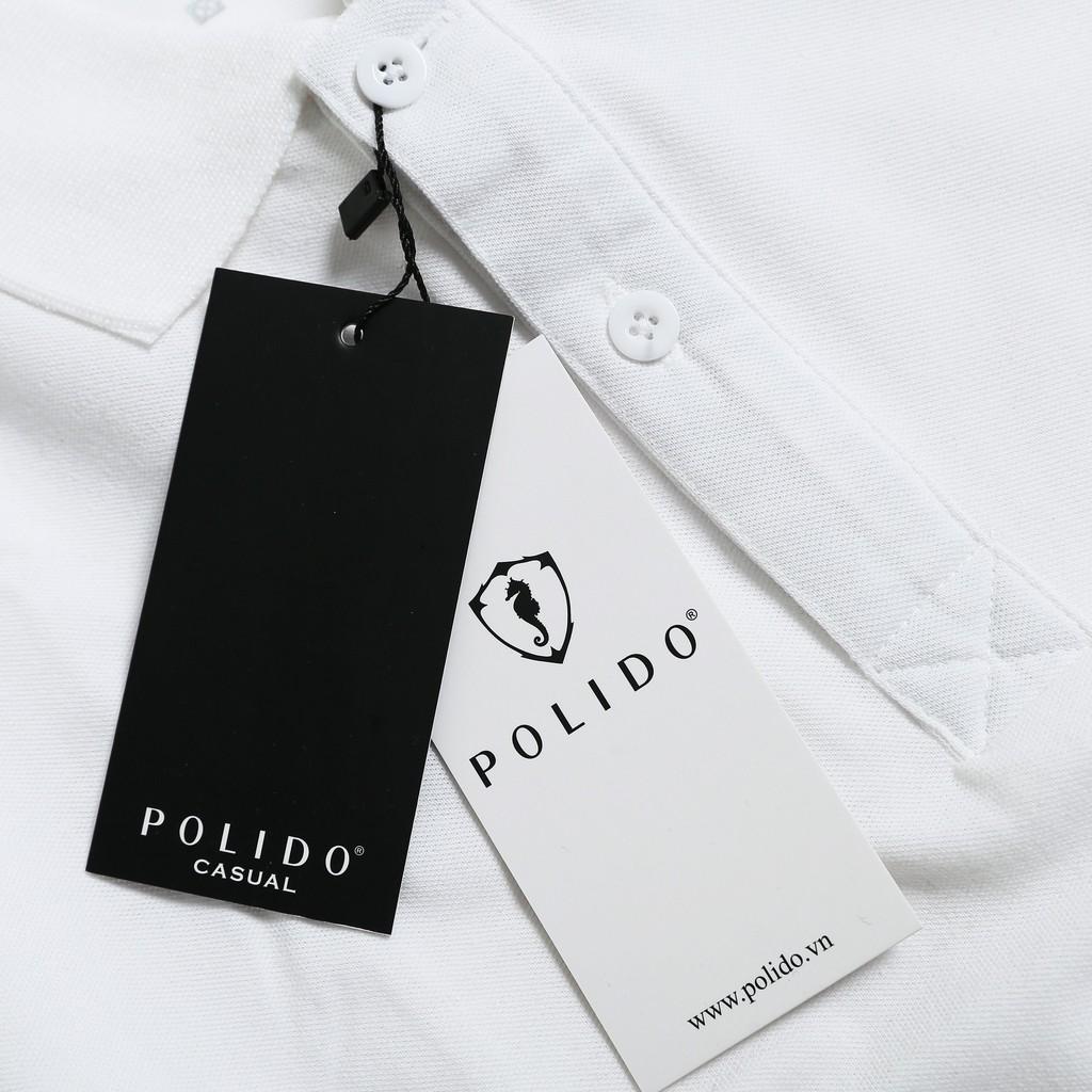 Áo Polo Nam Trơn Thêu Chữ POLIDO Màu Đỏ Đô Vải Cotton Co Giãn Form Slimfit - POLIDO MALL