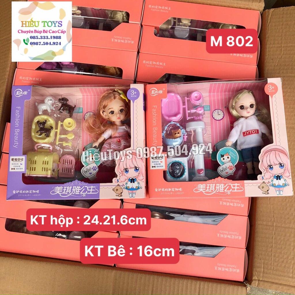 Búp Bê BJD 16cm Có Khớp Kèm Váy Phụ Kiện Đẹp Xinh Xắn Dễ Thương Đồ Chơi Cho Bé Gái