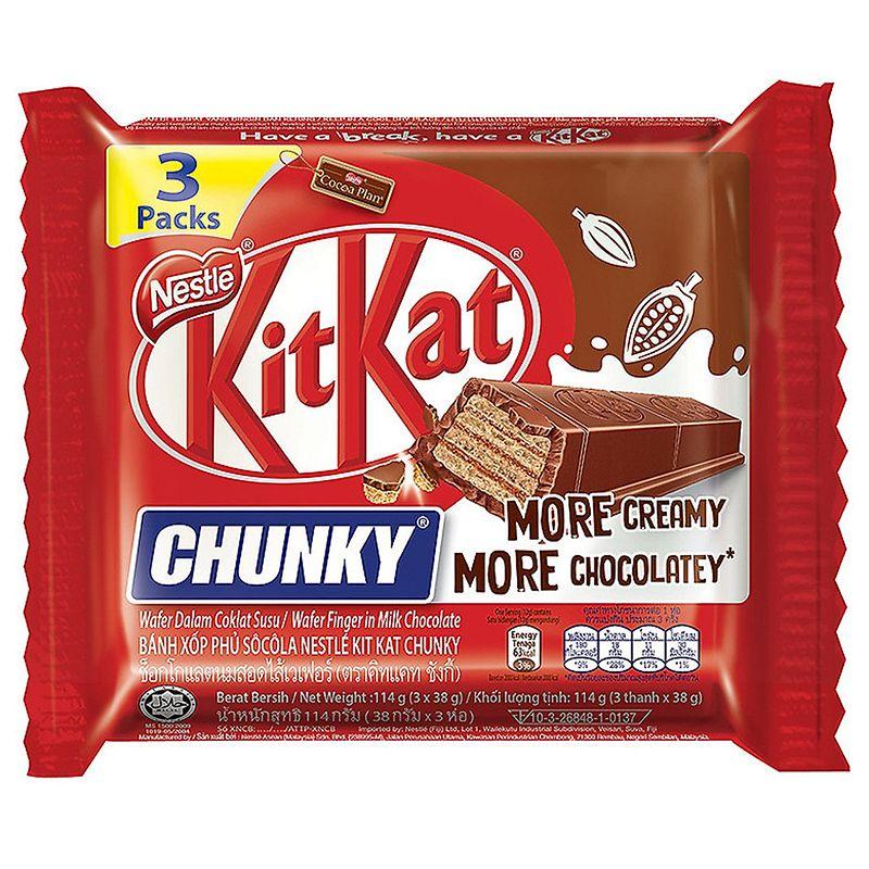 Lốc 3 Thanh Bánh Xốp Phủ Socola Sữa Nestlé Kit Kat Chunky 38GThanh – 9556001198853