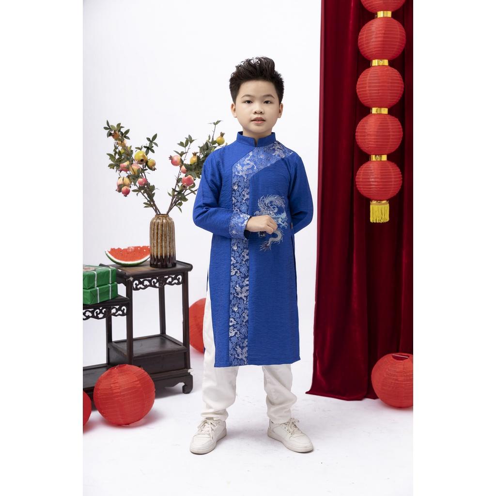 Áo dài bé trai Tết Chippo dáng cách tân mẫu mới 2023 cho bé trai 6 7 8 9 10 Tuổi từ 21-34kg Quần áo trẻ em