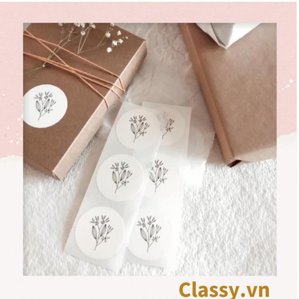 Cuộn 500 Sticker 2 kích thước, trơn chưa in, khách hàng mua về in logo cá nhân, dán bao bì, bánh handmade Q1685