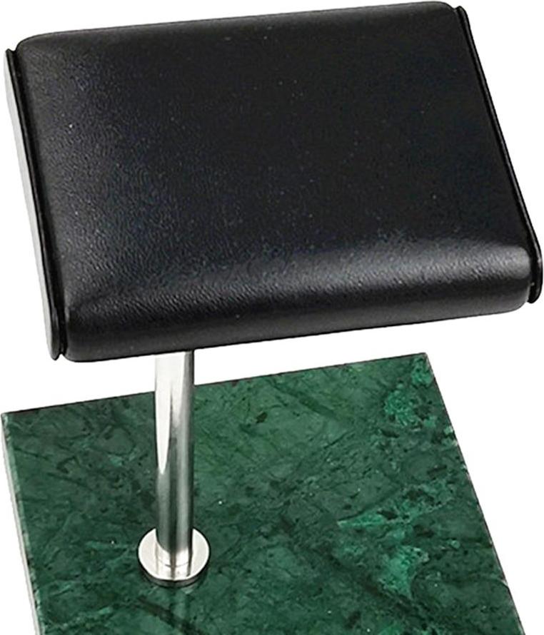 2pcs Green Marble Base & PU Watch Holder Stand Placement For Display