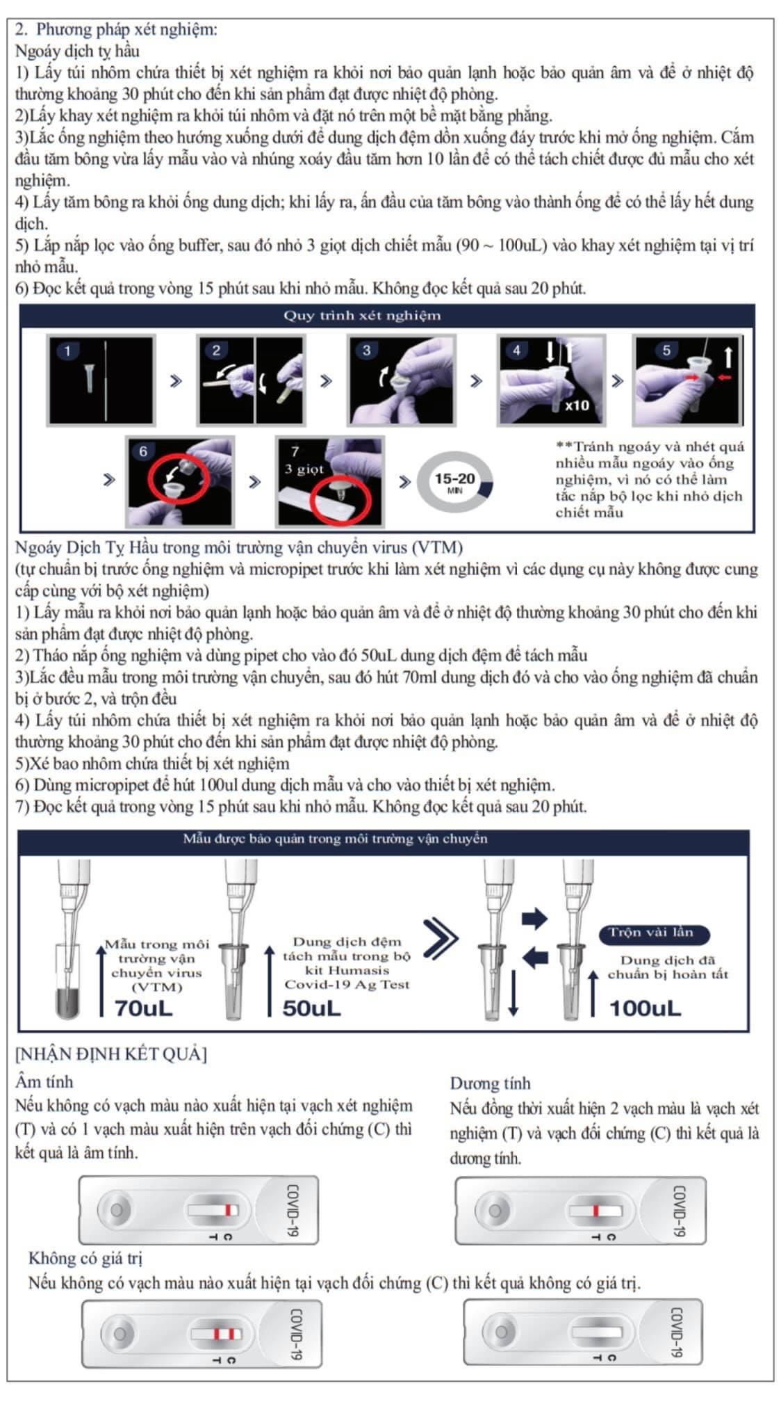 Dụng cụ xét nghiệm nhanh COVID-19 Humasis