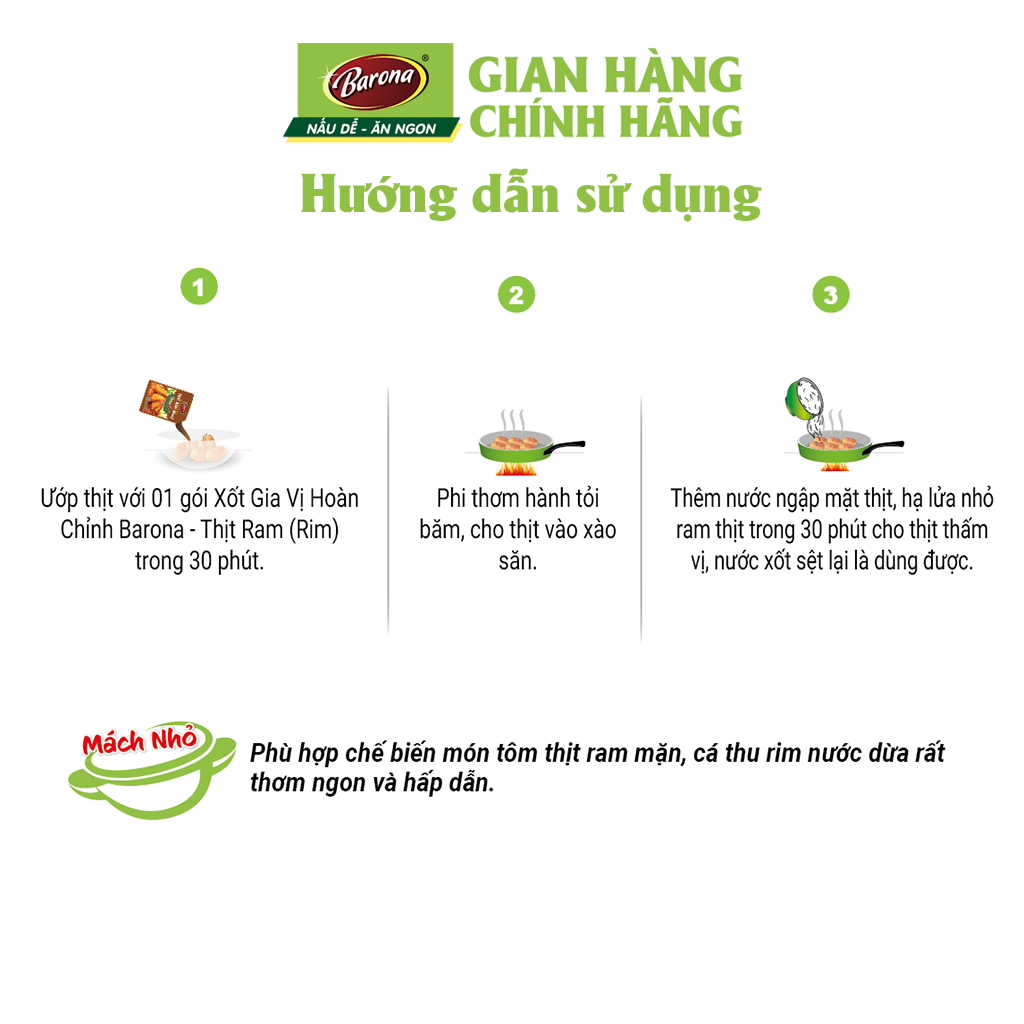 Xốt Gia Vị Hoàn Chỉnh BARONA - Thịt Ram 80g