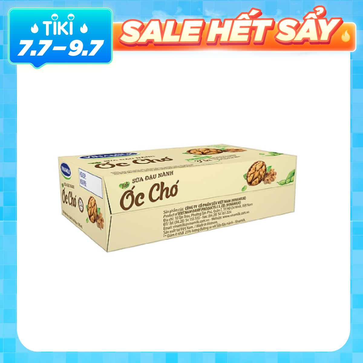 Thùng 48 hộp Sữa đậu nành Vinamilk hạt Óc chó 180ml