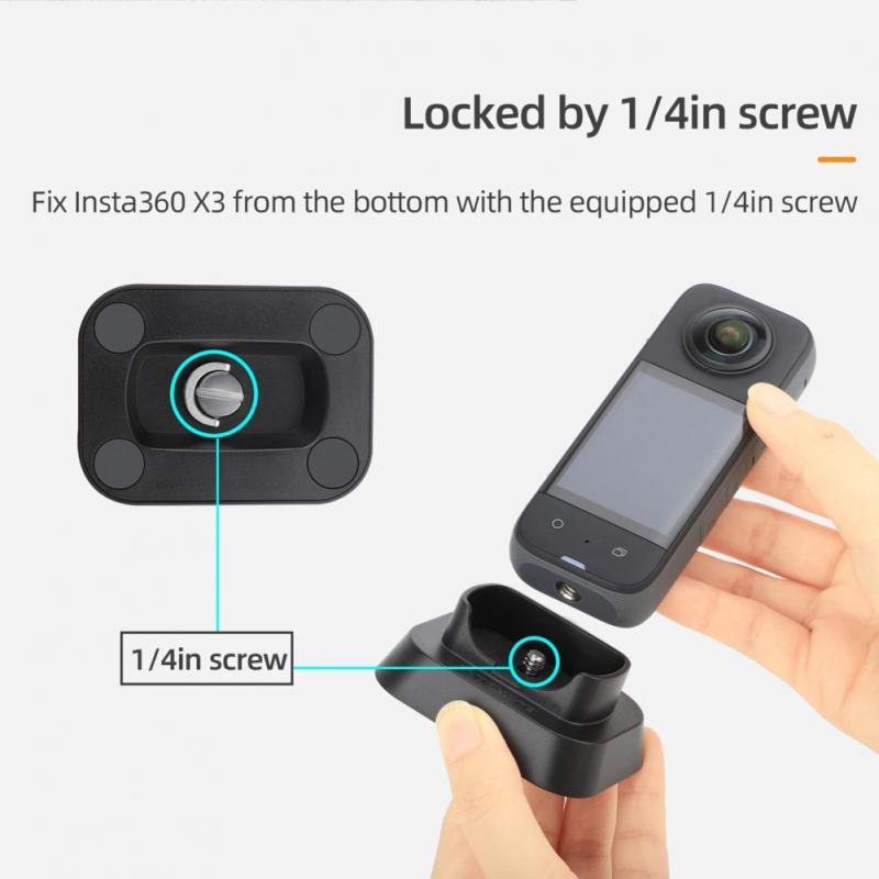 Đứng cơ sở cho Insta360 X3 Desktop Anti-Slip 1/4 Fixing Fixing Chamreamic Action Camera Action For Insta 360x3 Phụ kiện