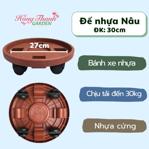 Đế chậu thông minh ĐK 25-50cm, đế chậu thông minh cao cấp Hồng Thanh Garden, Kệ để chậu có bánh xe di chuyển, có chốt an toàn, chất liệu hợp kim cao cấp, chịu lực tối đa 200kg đến 400kg