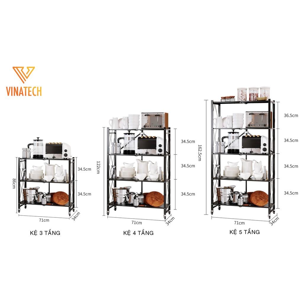 Kệ xếp gấp gọn thông minh Hàn Quốc, Kệ để đồ đa năng, 3/4/5 tầng cho nhà bếp, phòng ăn, phòng tắm