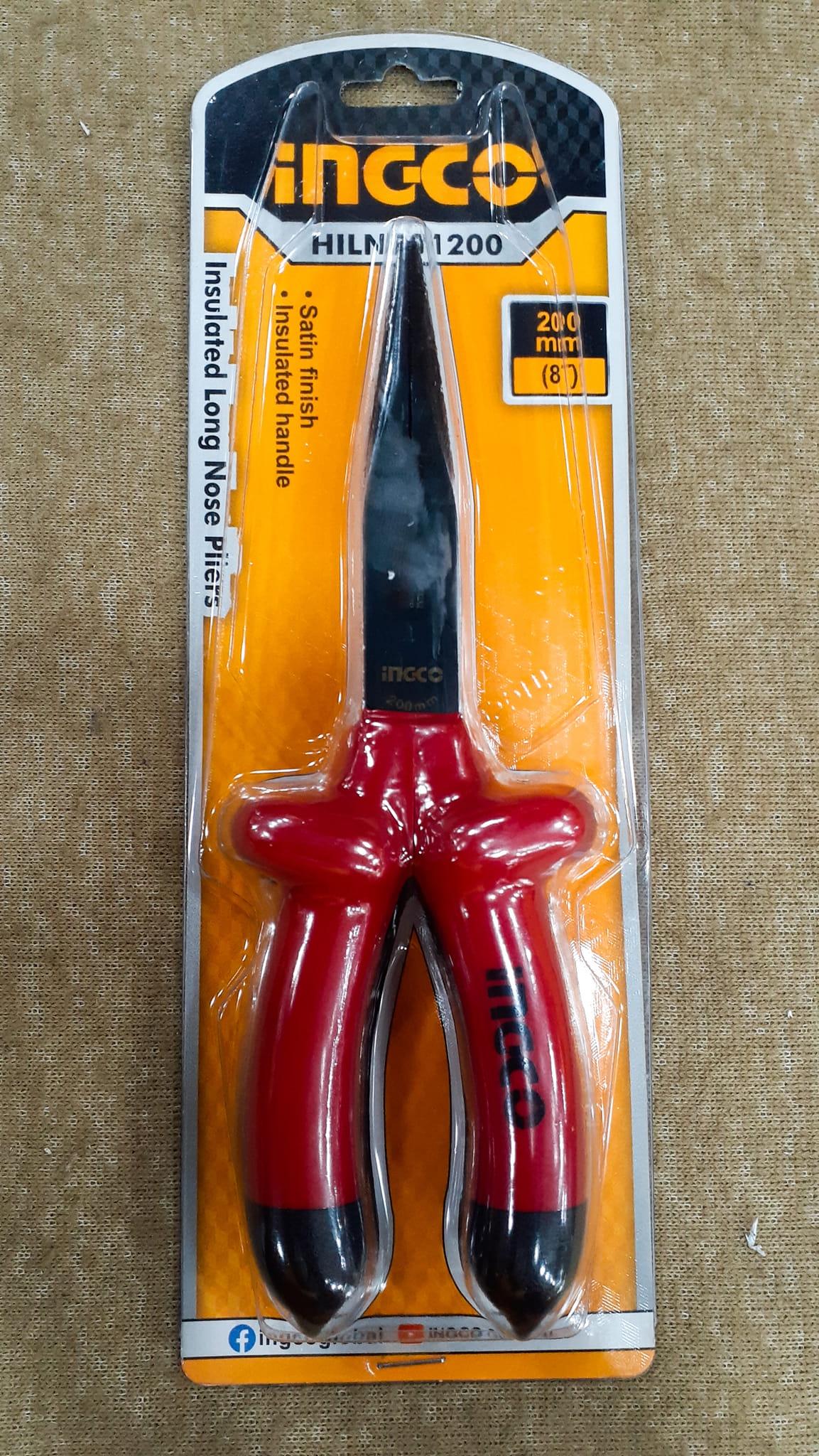 KÌM MŨI NHỌN DÀI CÁCH ĐIỆN 1000V 8" INGCO HILNP01200 - HÀNG CHÍNH HÃNG