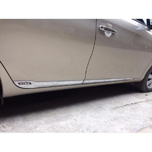 Bộ nẹp sườn mạ crom cao cấp xe dành cho Vios 2014-2017, nẹp hông xe cao cấp