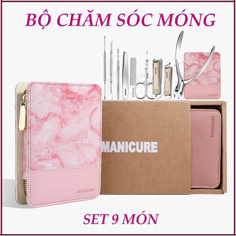 Bộ 9 Dụng Cụ Chăm Sóc Móng Chuyên Nghiệp - Set 9 Món MANICURE Làm Từ Thép Không Gỉ Cao Cấp Công Nghệ Đức