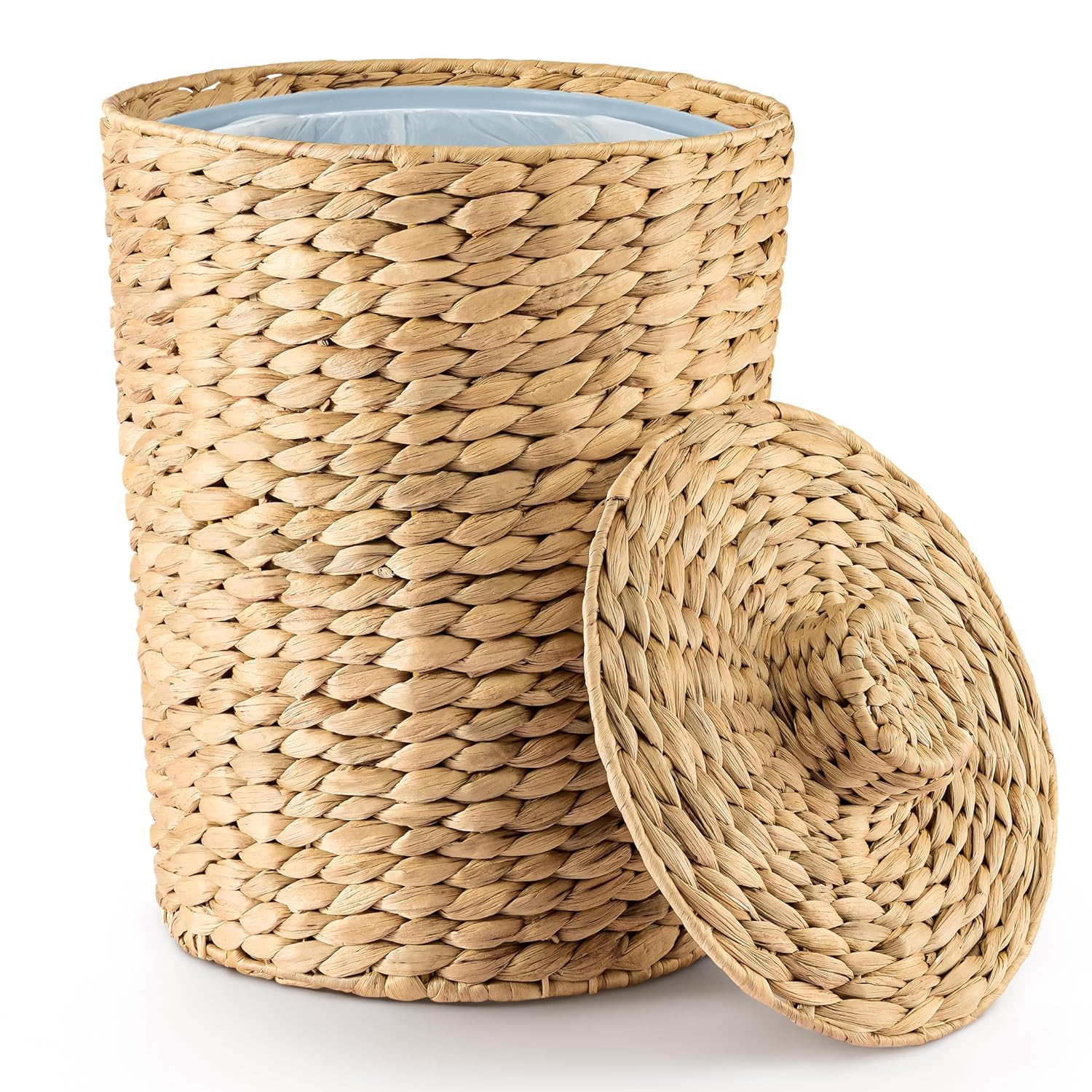 Sọt rác lục bình có lót thùng nhựa ở trong, sọt để đồ đa năng, đồ để văn phòng tiện dụng