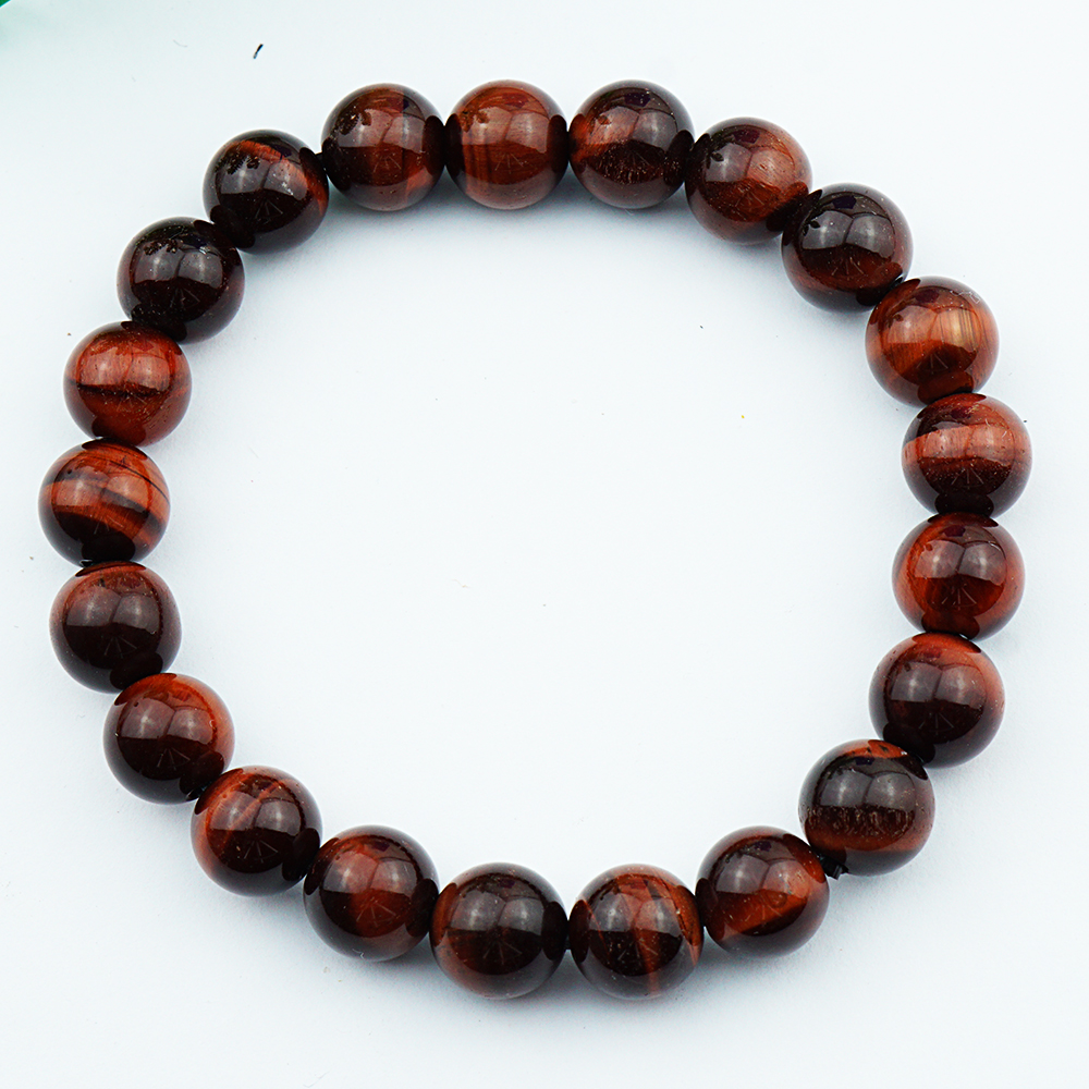 Hình ảnh Vòng Tay Đá Mắt Hổ Tiger Eye Nâu Đỏ Tự Nhiên