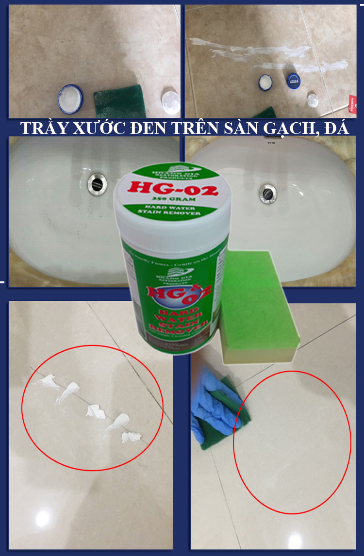 Bột tẩy inox cháy axit ố bẩn HG-02  Stain Remover 350gr