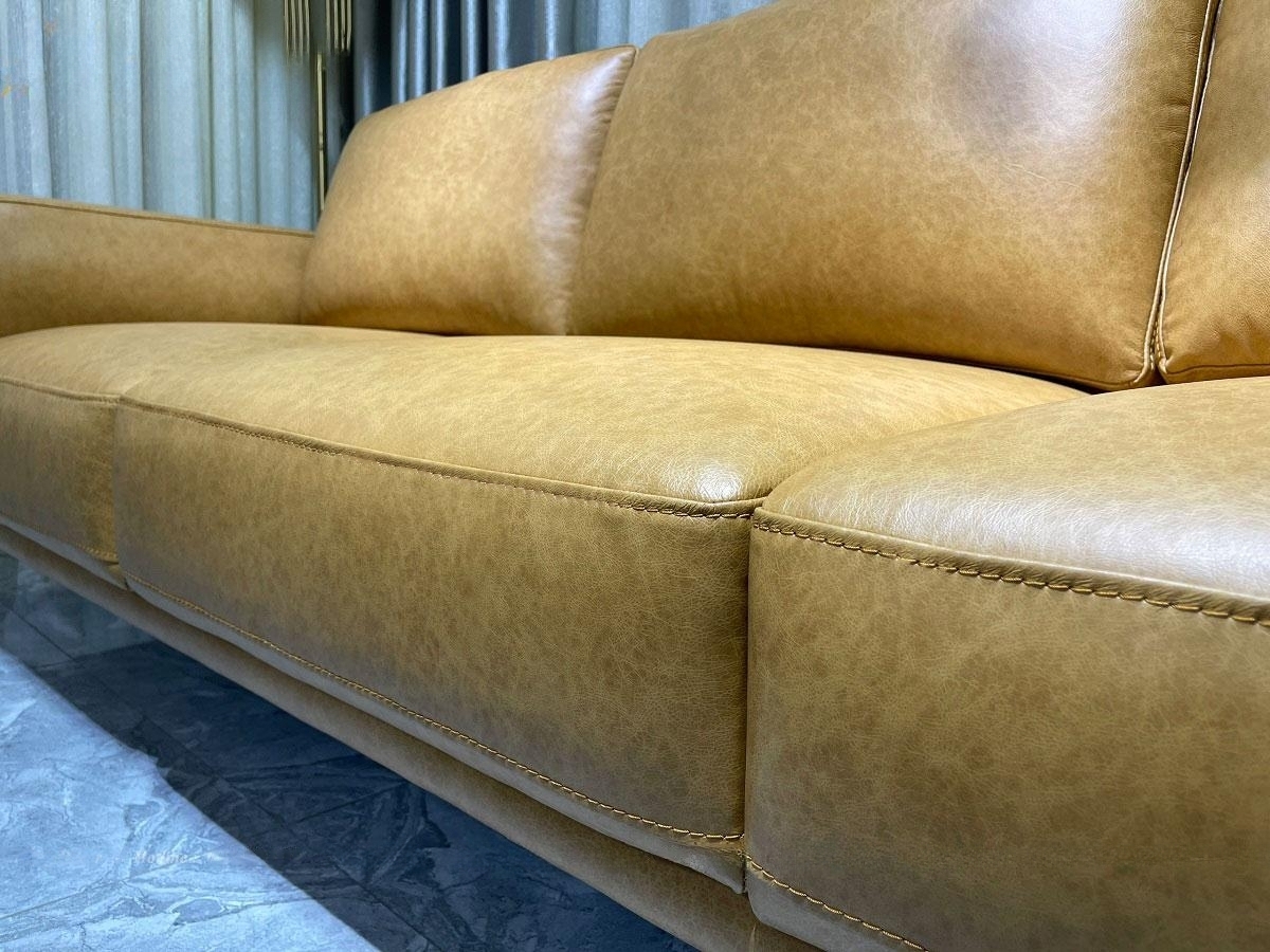 Combo ghế sofa băng 100% da bò Italy Juno sofa màu vàng bò SFBCT22 2m6 hàng cao cấp chuẩn da bò nhập khẩu Ý