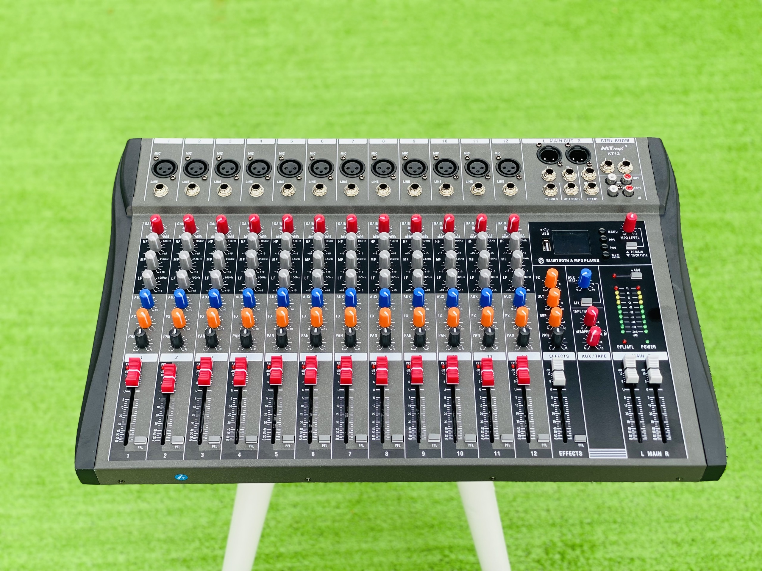 [ƯU ĐÃI CỰC LỚN - TẶNG NGAY DÂY CANON RA HOA SEN] Mixer MTMAX KT12 Cao Cấp Với 12 Đường Line Chuyên Nâng Cấp Loa Kéo, Dàn Karaoke, Sân Khấu, Hội Nghị, Bữa Tiệc, Hàng Chính Hãng, Bảo Hành 12 Tháng
