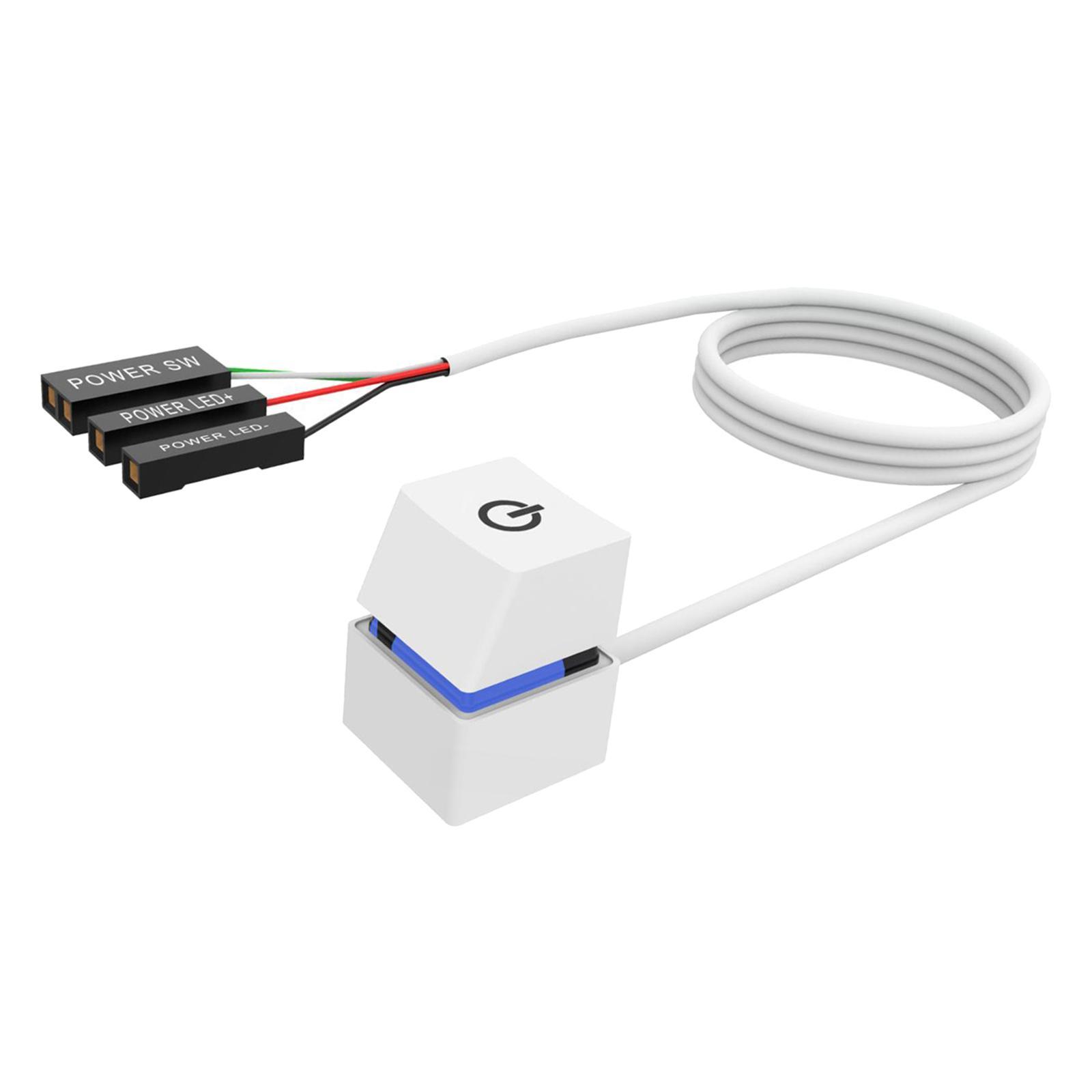 Power on Off Button with 6.56ft Extension Cable Desktop Switch for Internet Café