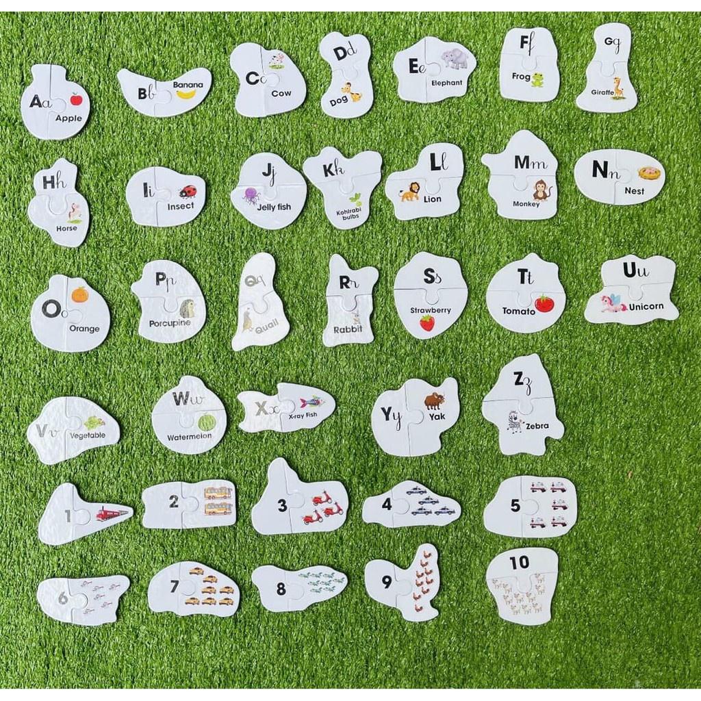 Đồ chơi Puzzle Ghép Hình 72 mảnh học chữ cái, số đếm, giao thông, rau củ quả, con vật sản xuất tại Việt Nam