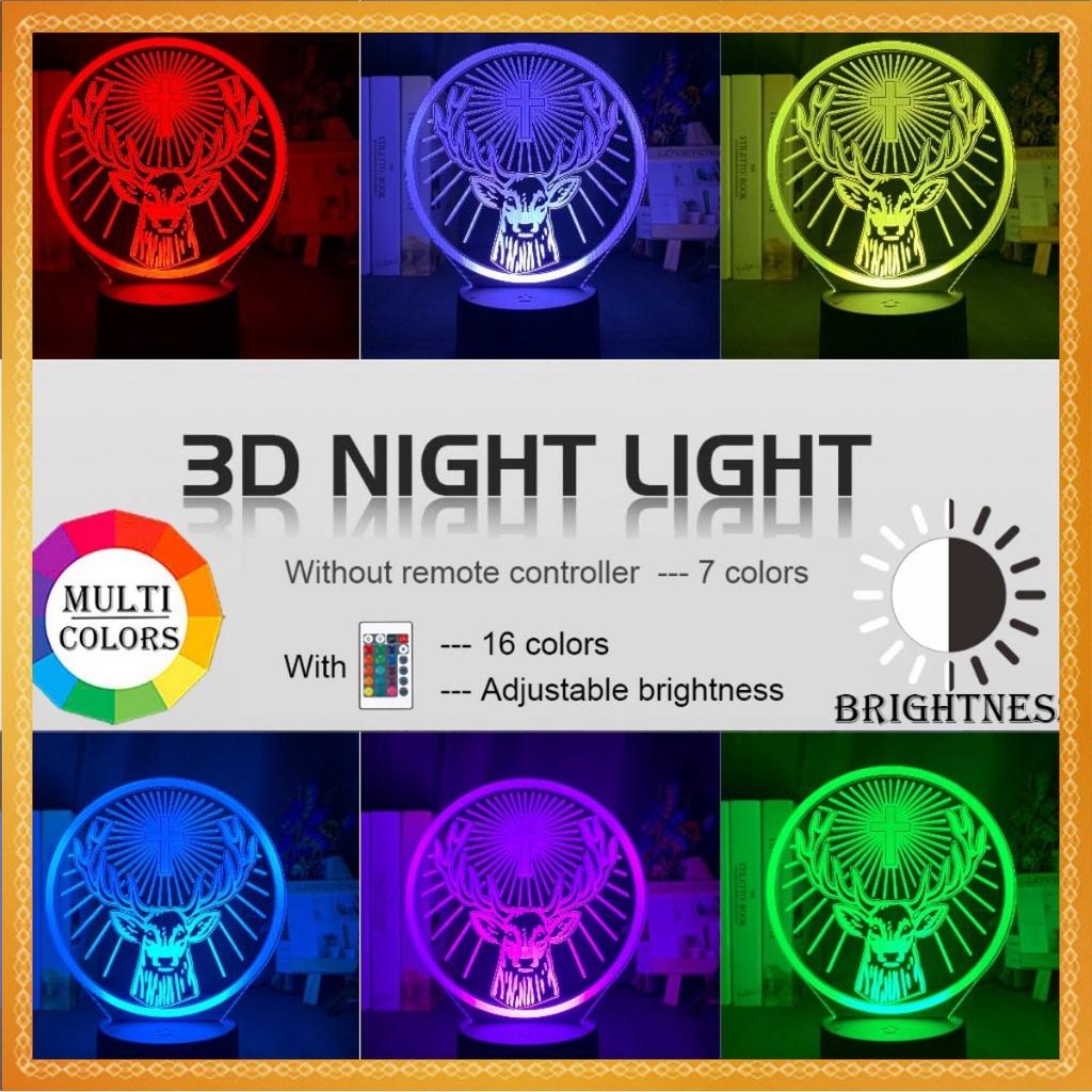 Đèn Ngủ Led 3D Con Tuần Lộc may mắn Jagermeister