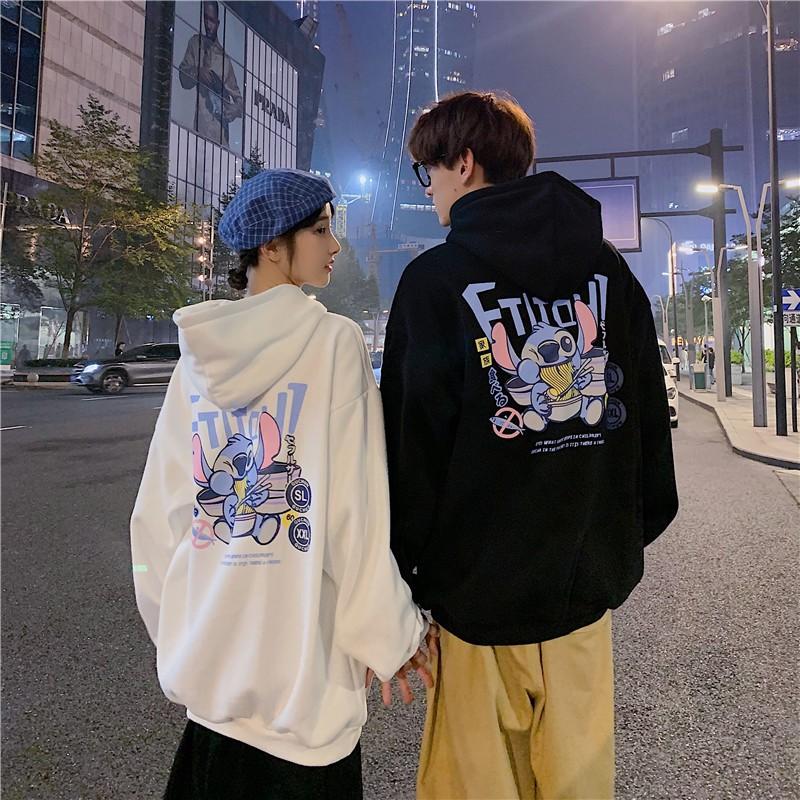 Áo hoodie nam nữ unisex cặp đôi sweater local brand hàn quốc cute khoác zip choàng cardigan chống nắng  LILO AND STITCH SamMy96 Shop