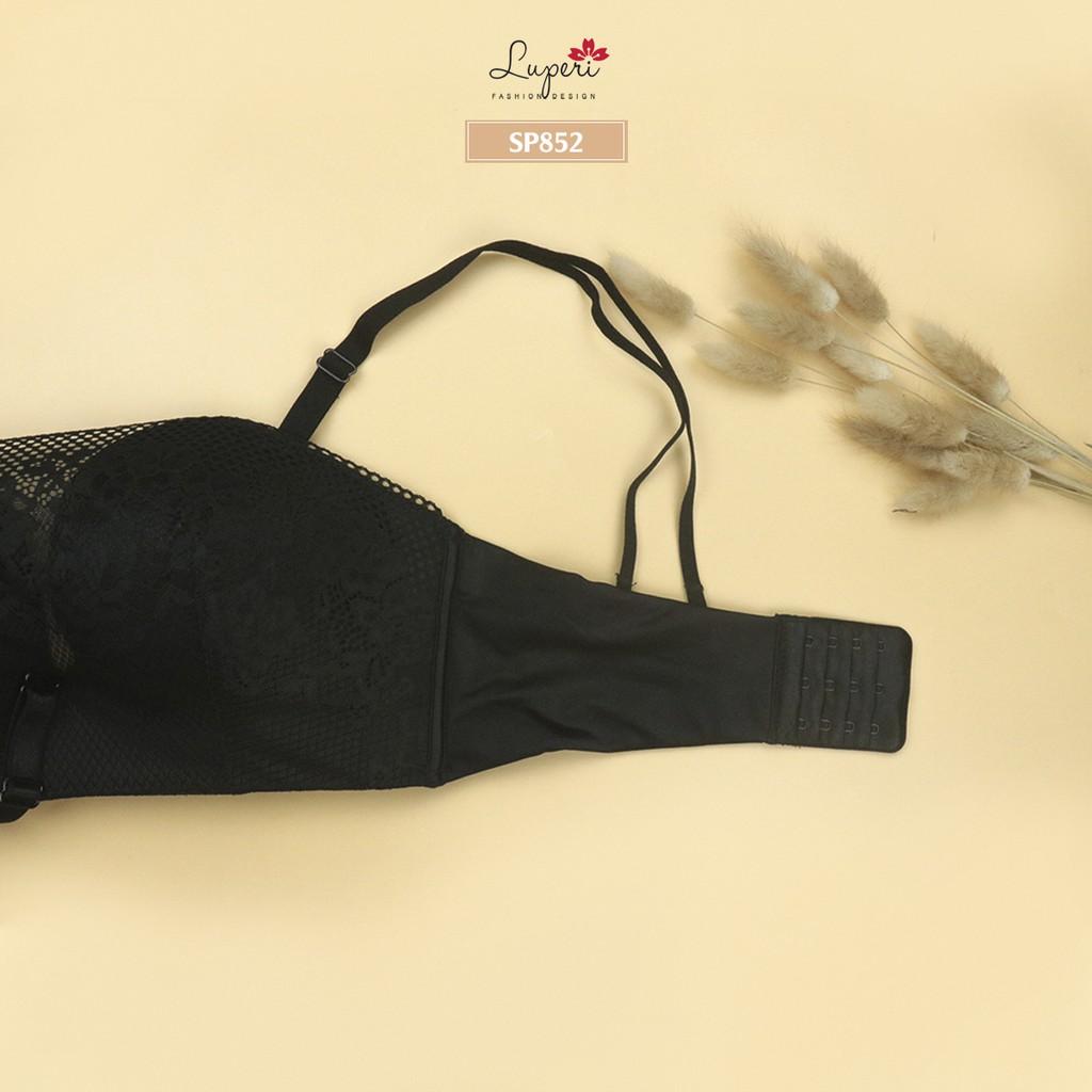 Áo lót nâng ngực nữ bra quây ren cao cấp LUPERI SP852 bản 3 móc kèm 1 dây ngang