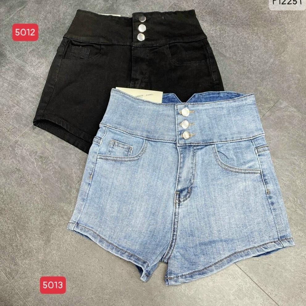 Quần short jean nữ, quần bò nữ ngắn màu xanh lưng cao cá tính cao cấp 2021 murad_fashion jn5013