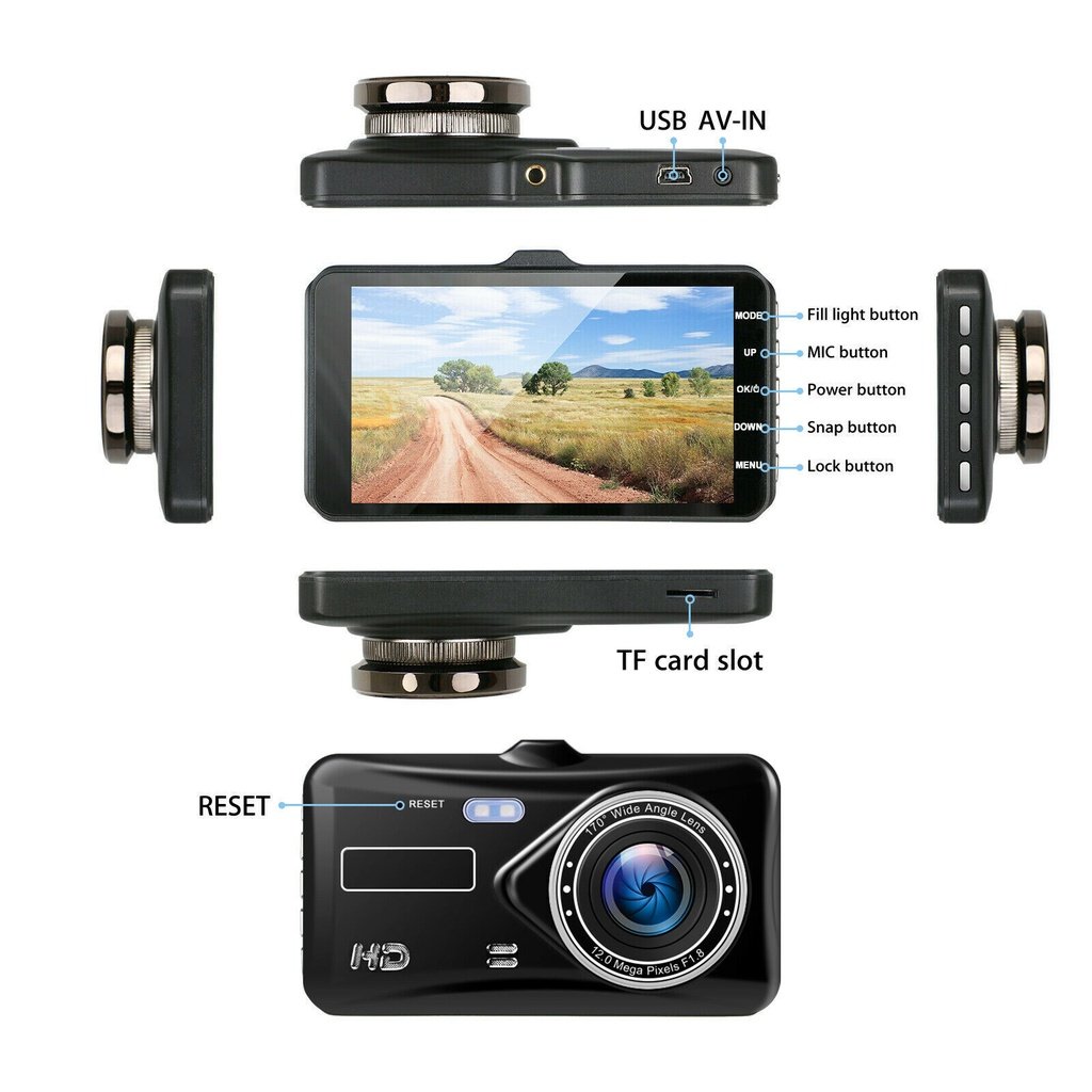 Camera hành trình ô tô A11 PRO Video Chất Lượng 2K FHD 1080P Màn hình cảm ứng 4 inch - camera hành trình , sắc nét ,2 camera kép trước và sau