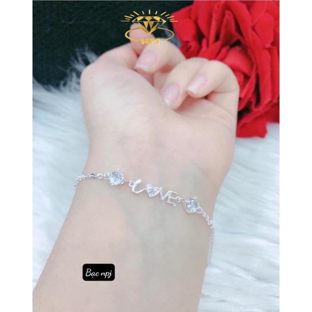 Lắc tay bạc nữ chữ ️Love ️ nhỏ xinh, chuẩn bạc đẹp -Bạc Npj