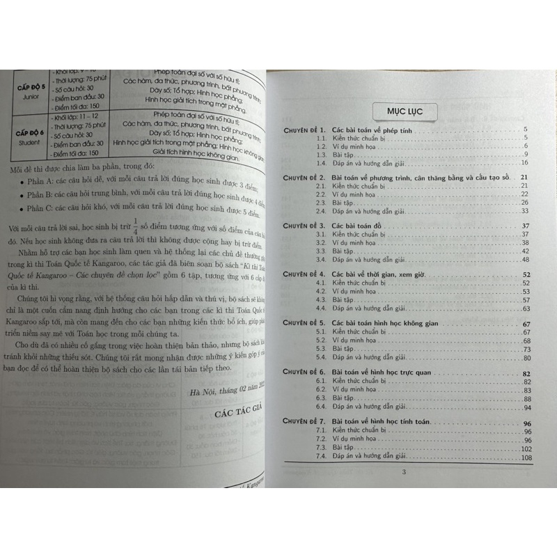Sách - Combo Kì thi Toán Quốc tế Kangaroo các chuyên đề chọn lọc cấp độ 1 + 2 ( KV)