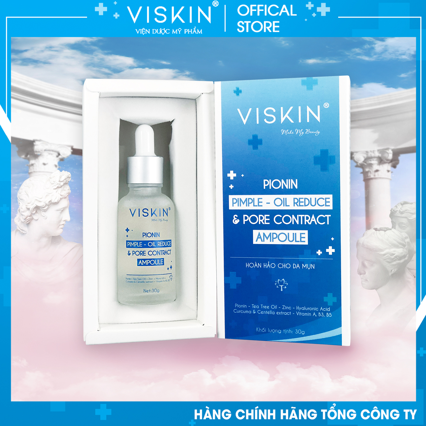 [CHÍNH HÃNG] SIÊU TINH CHẤT PIONIN GIẢM MỤN - NHỜN &amp; SE KHÍT LỖ CHÂN LÔNG VISKIN